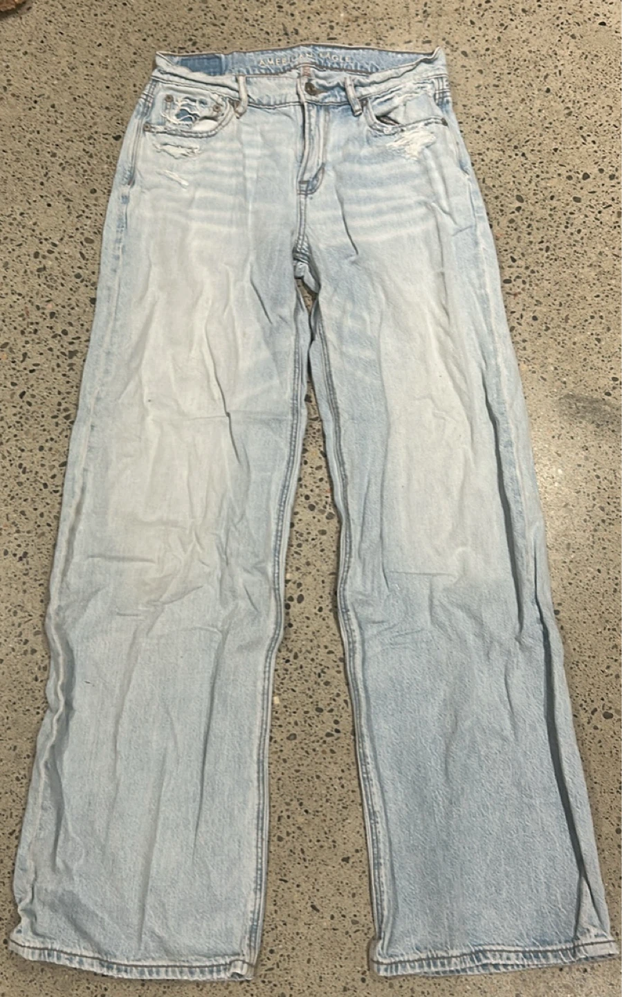 American Eagle Distressed Wide Leg Jeans