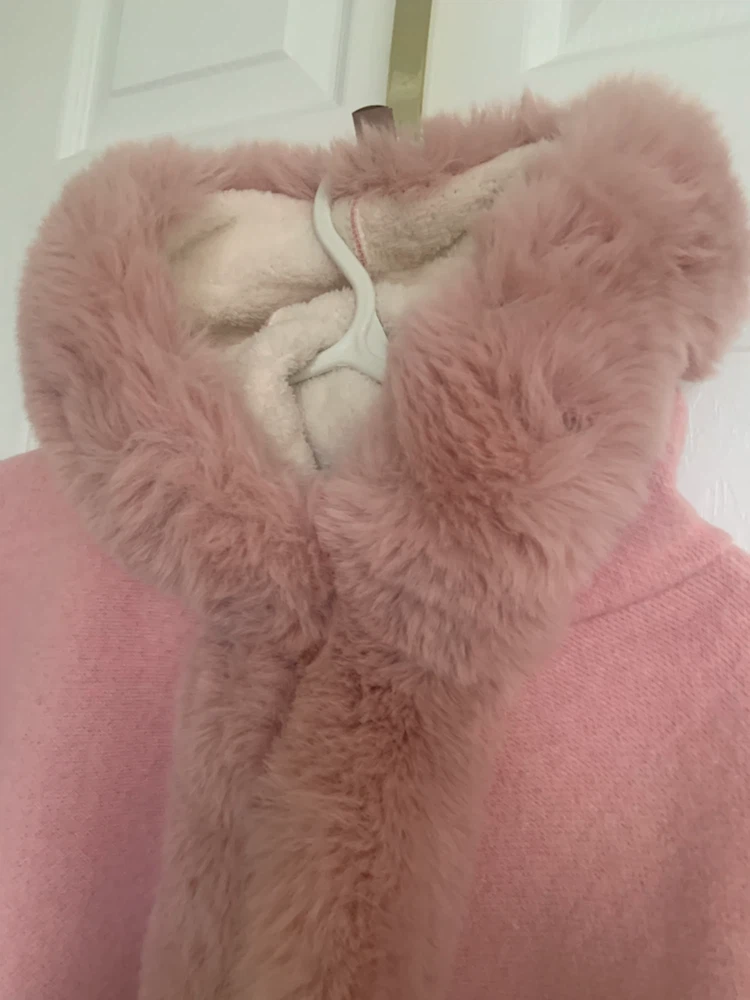 Pink Faux Fur Hooded Cape - photo 2
