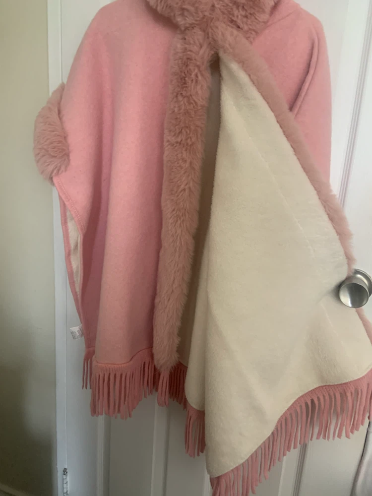 Pink Faux Fur Hooded Cape - photo 5