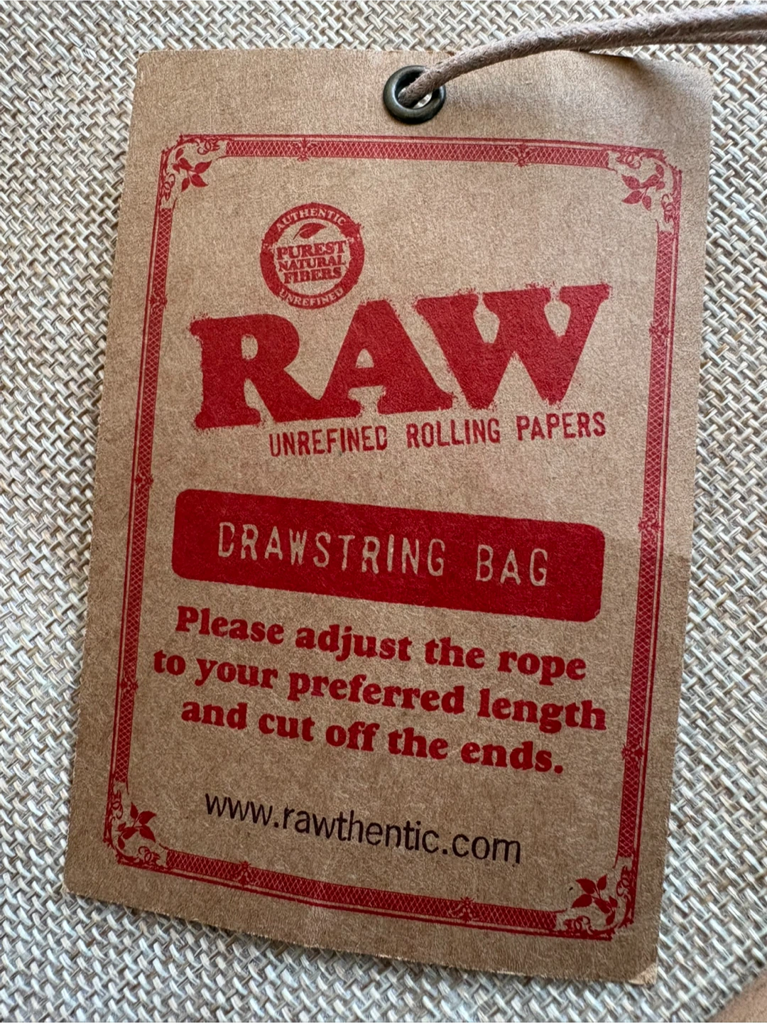 Brand New Drawstring Bag - RAW Unrefined Rolling Papers - photo 2
