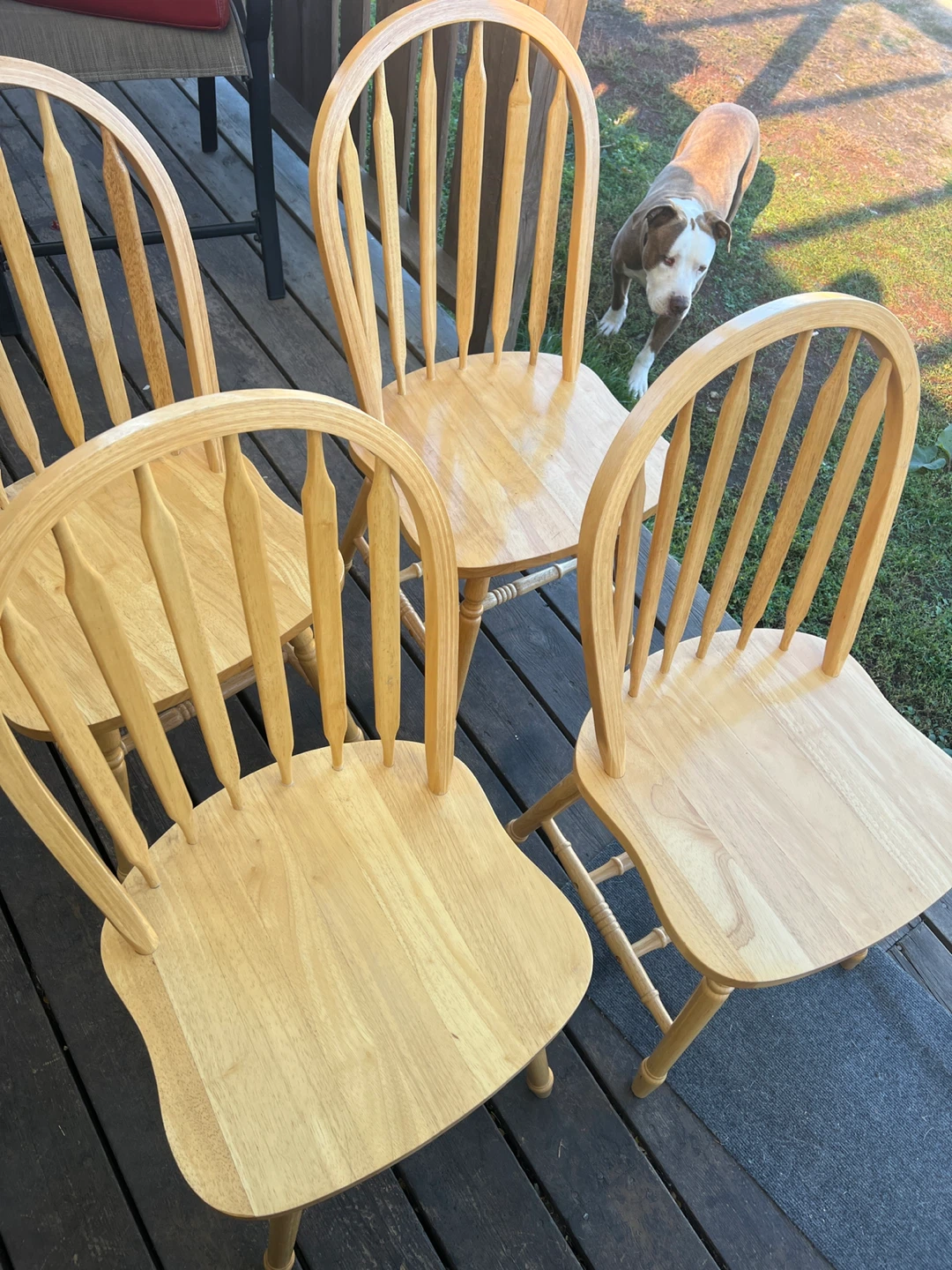 Refinished Wooden Dining Table & 4 Chairs - photo 3