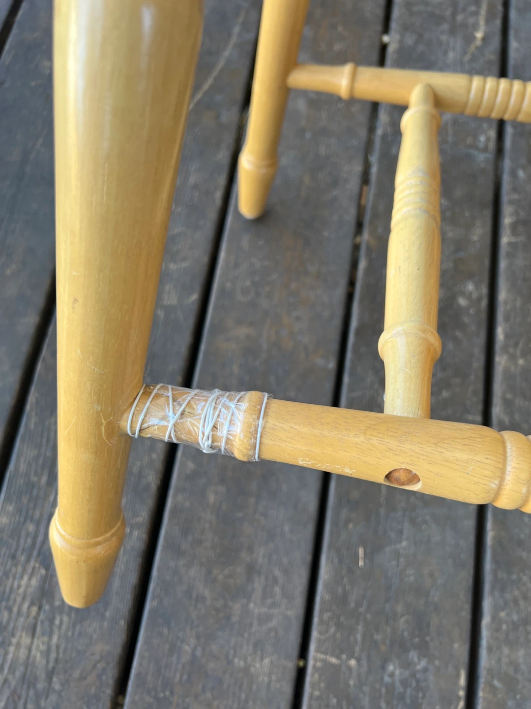 Refinished Wooden Dining Table & 4 Chairs - photo 4