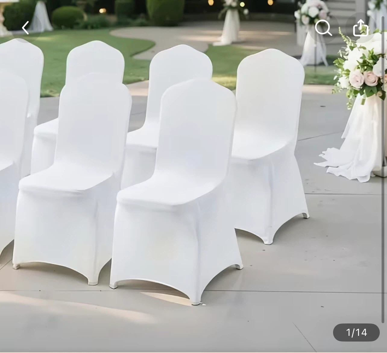 Forros de sillas blancos 100 pcs