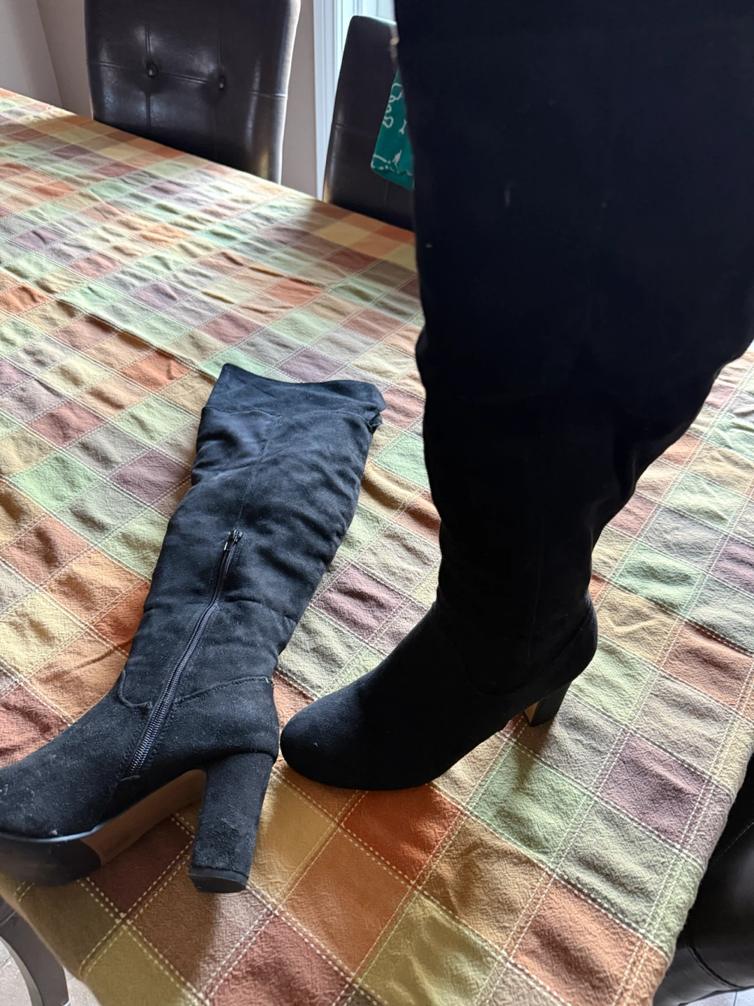 Black Over-the-Knee Suede Boots - photo 2