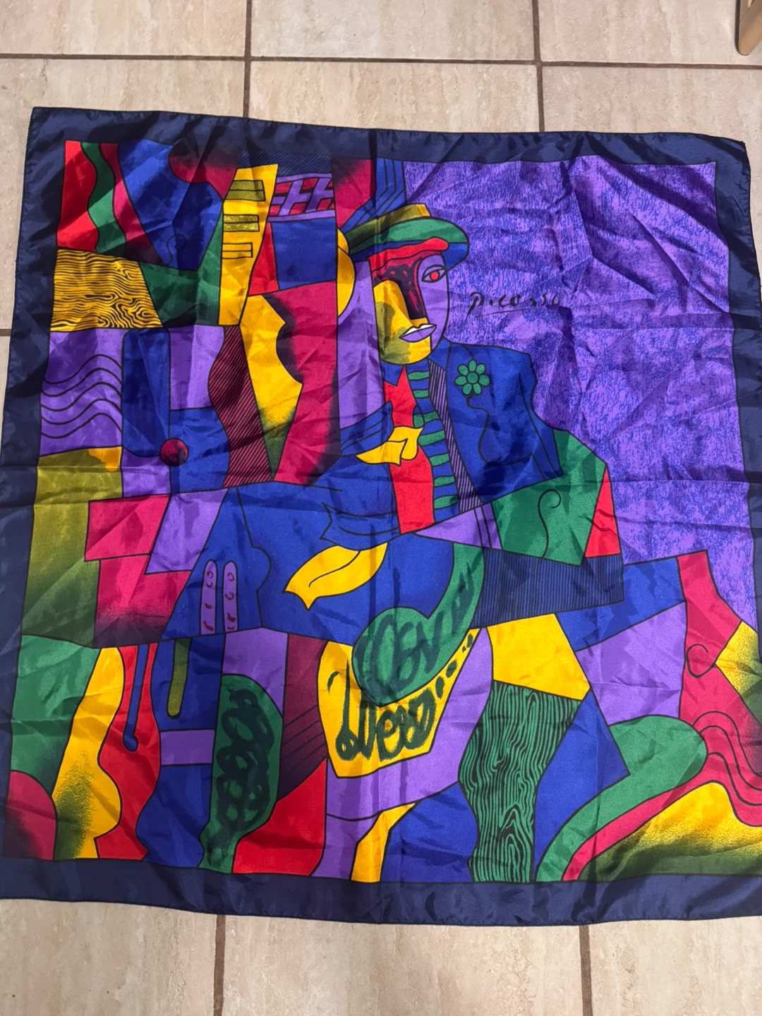 Vintage Pablo Picasso  print silk scarf