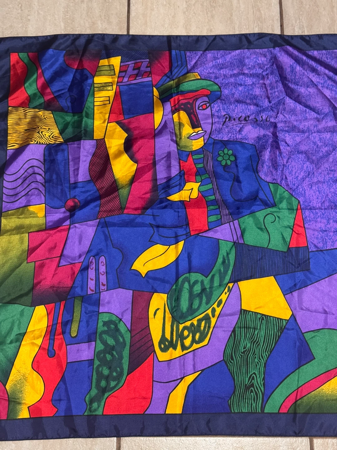 Vintage Pablo Picasso  print silk scarf - photo 2