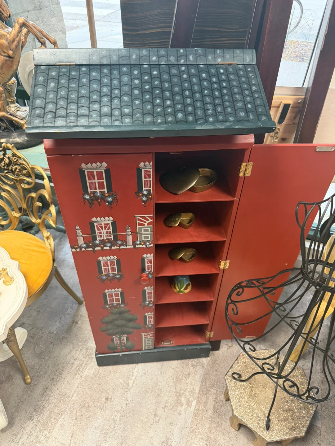 Painted Wooden House Cabinet - photo 2