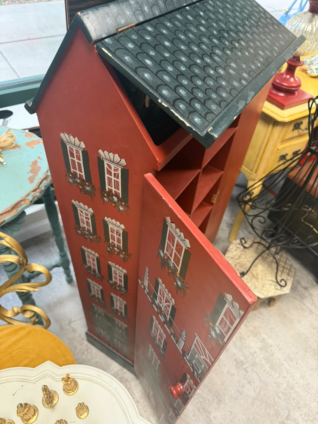 Painted Wooden House Cabinet - photo 4