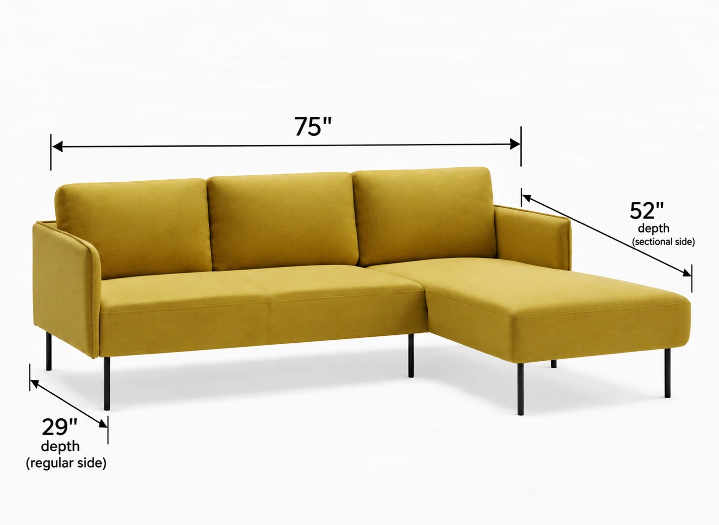 Mustard Yellow Mini Sectional Sofa | Structube - photo 5