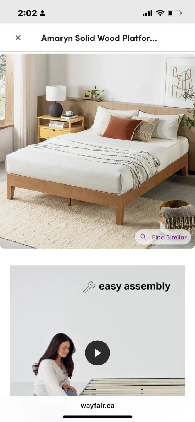 Solid wood platform bed - photo 2