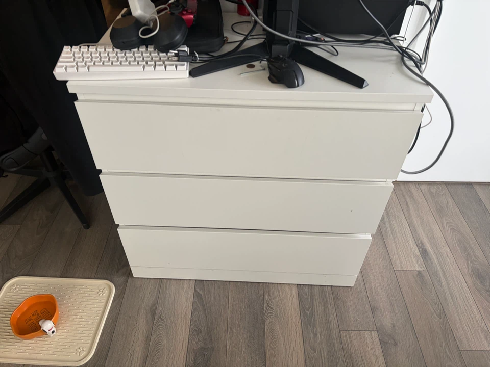 IKEA Malm 3-Drawer Chest White