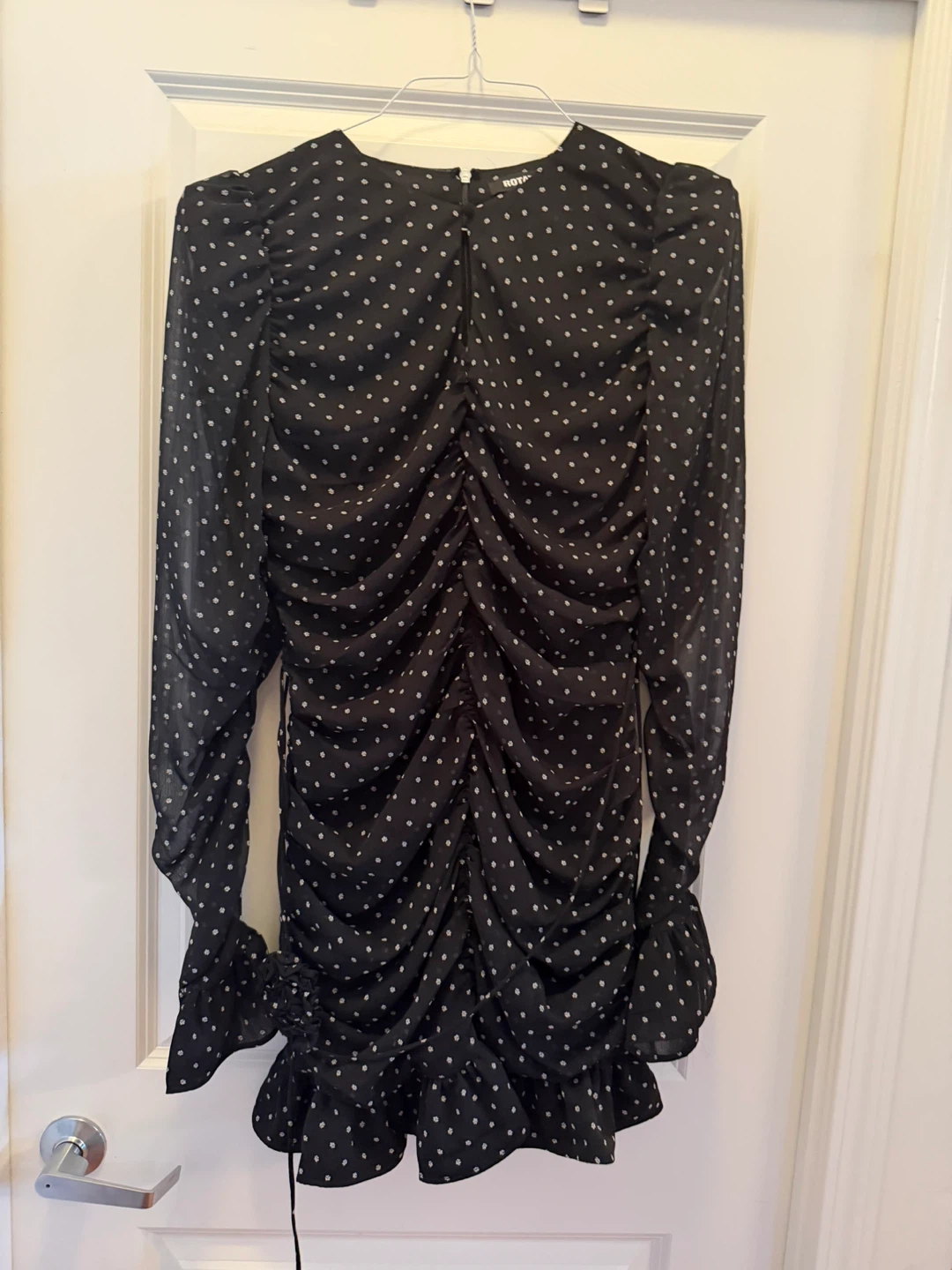 ROTATE Black Polka Dot Mini Dress US 12 EU 44 BNWT - photo 4