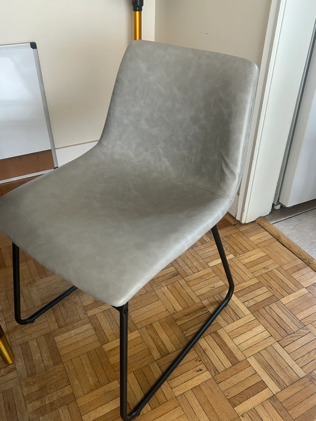 LeatherSoft Dining Table Chairs GREY color (Set of 2)