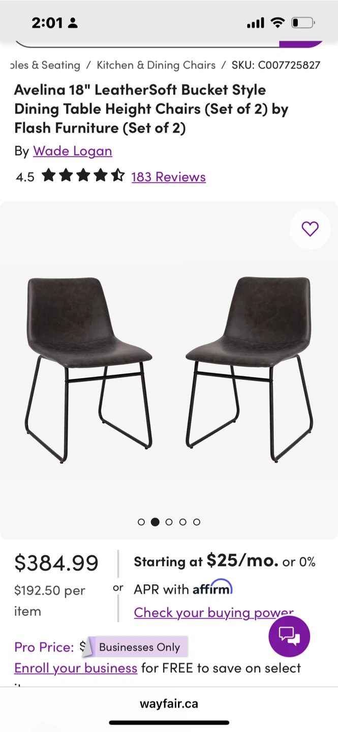 LeatherSoft Dining Table Chairs GREY color (Set of 2) - photo 2