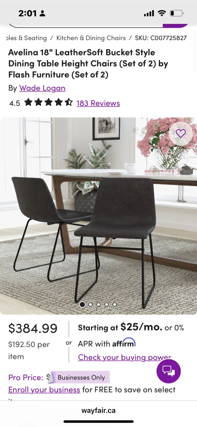 LeatherSoft Dining Table Chairs GREY color (Set of 2) - photo 3