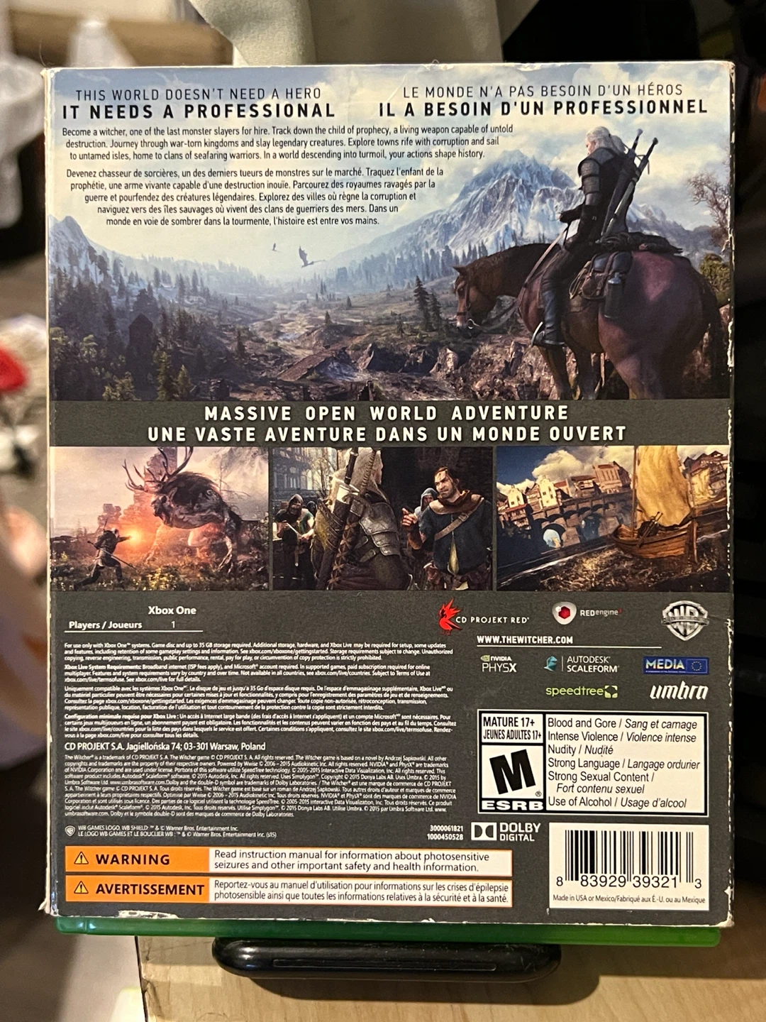 Xbox One The Witcher 3: Wild Hunt w/ Bonus Content. Complete - photo 2