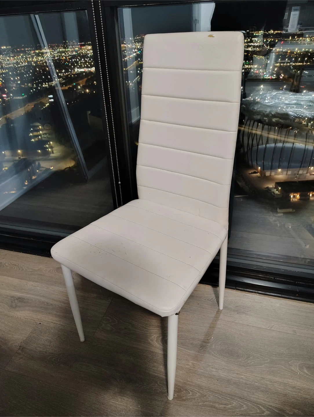 White Faux Leather Dining Chair