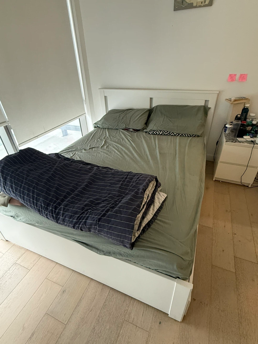 White IKEA Bed Frame with storage boxes - photo 3