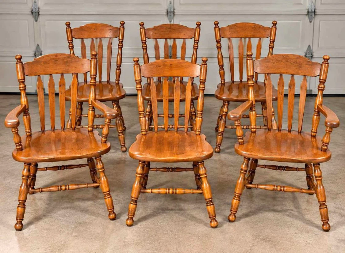 Free delivery used Set of 6 Solid Wood Dining Chairs