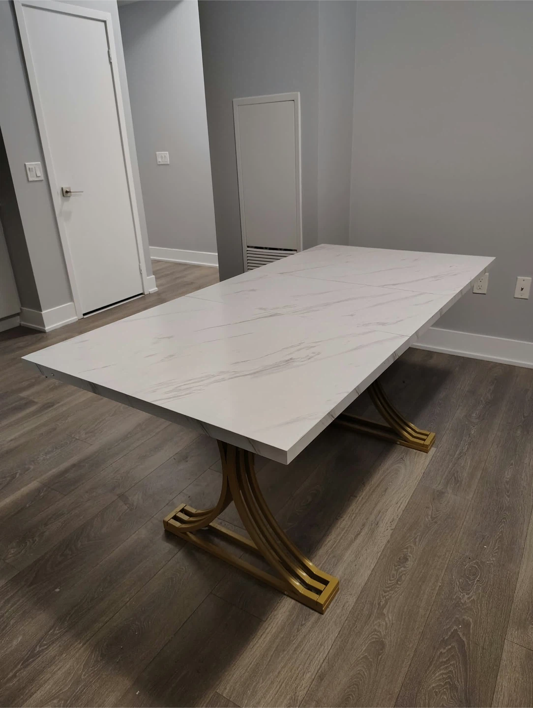 White Marble Effect Dining Table