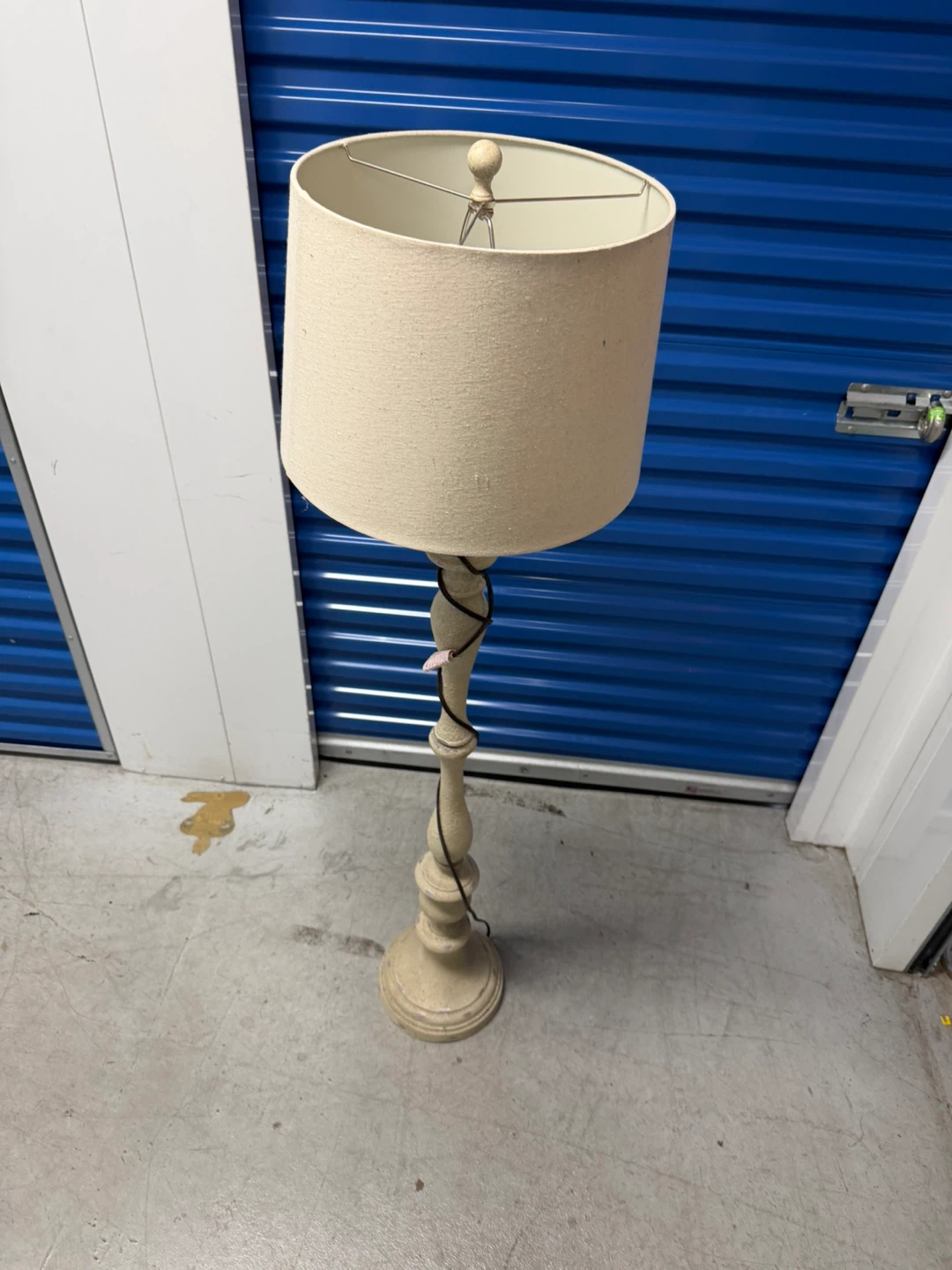 Vintage Style Floor Lamp with Beige Shade