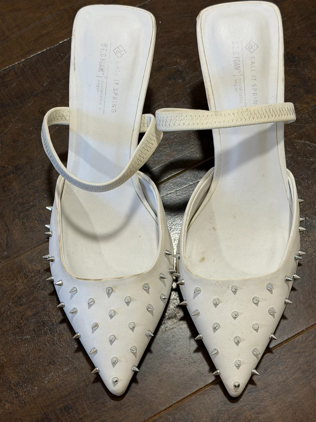 Call It Spring white spiked heels