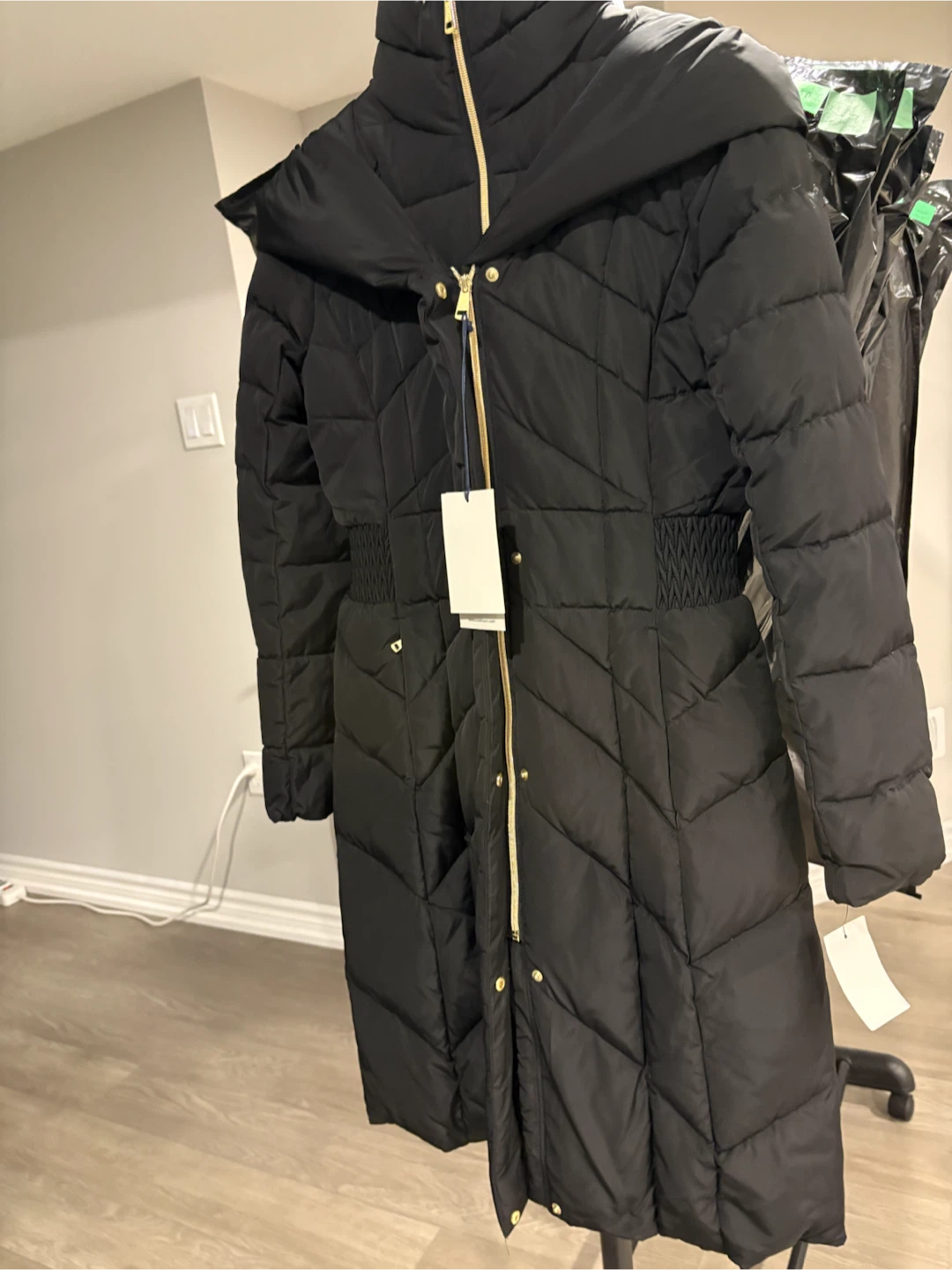 Cole Haan Signature Down Parka/Puffer Coat Black XXS