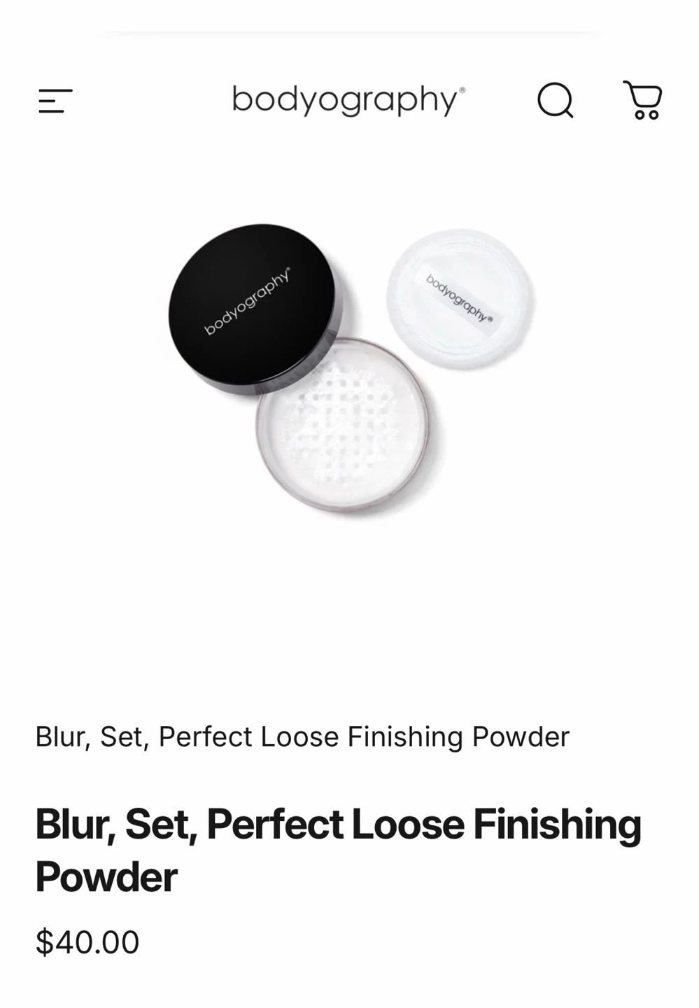 bodyography Blur, Set, Perfect Loose Finishing Powder