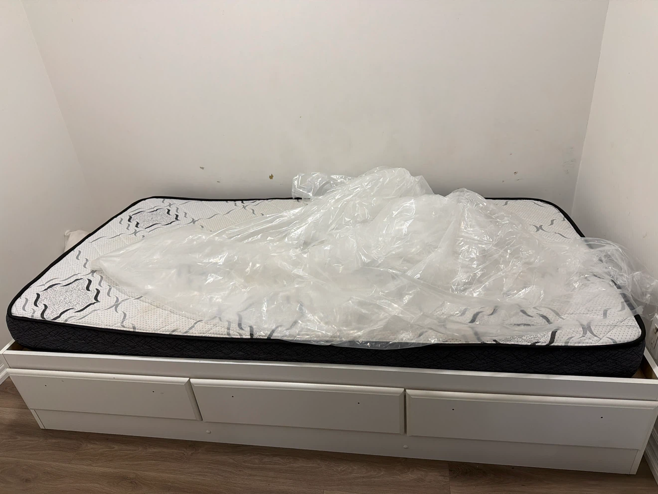 Single Bed Frame with Storage and Mattress