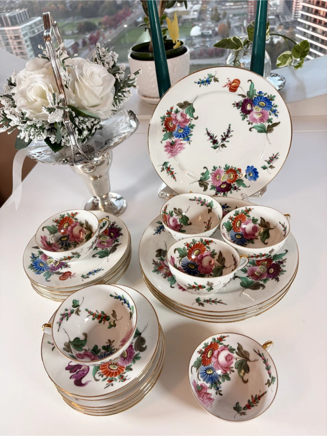 Vintage Hand-Painted Czechoslovakian Tea Set