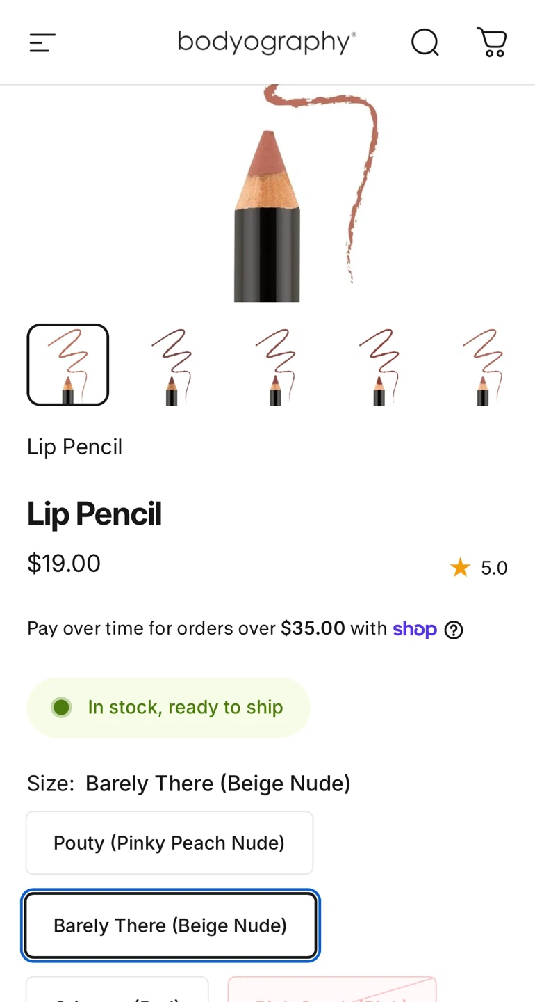 bodyography Lip Pencil #Barely There
