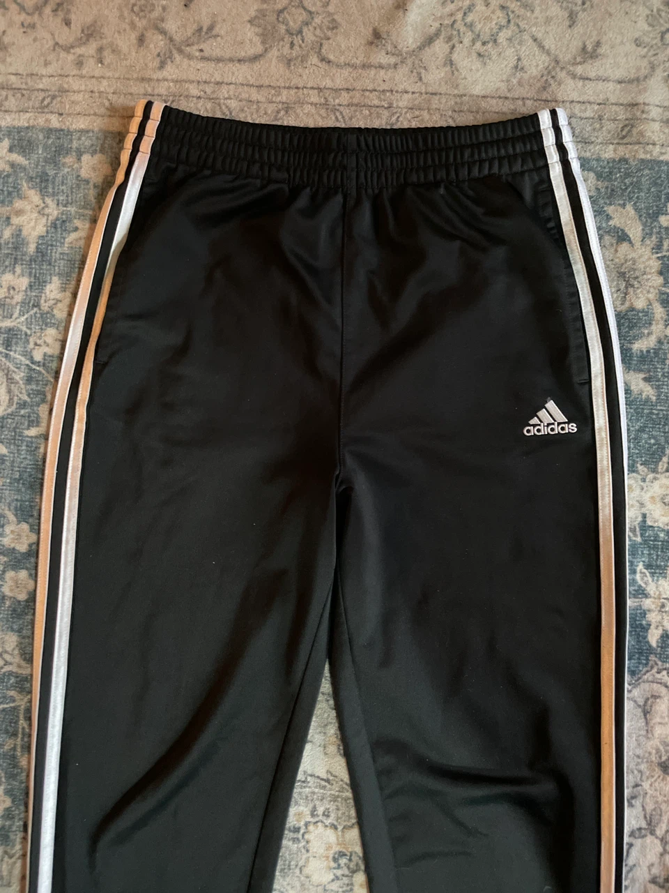 Adidas Black Track Pants – White Stripes - photo 2