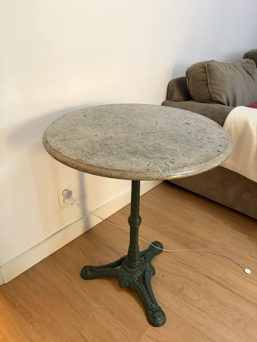 Bistro style side table with stone top - photo 2