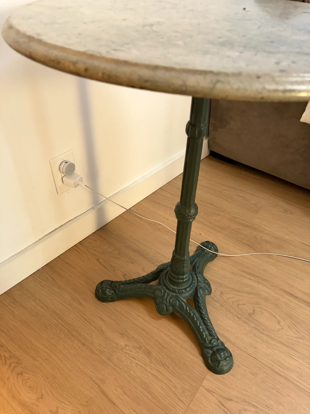 Bistro style side table with stone top - photo 3