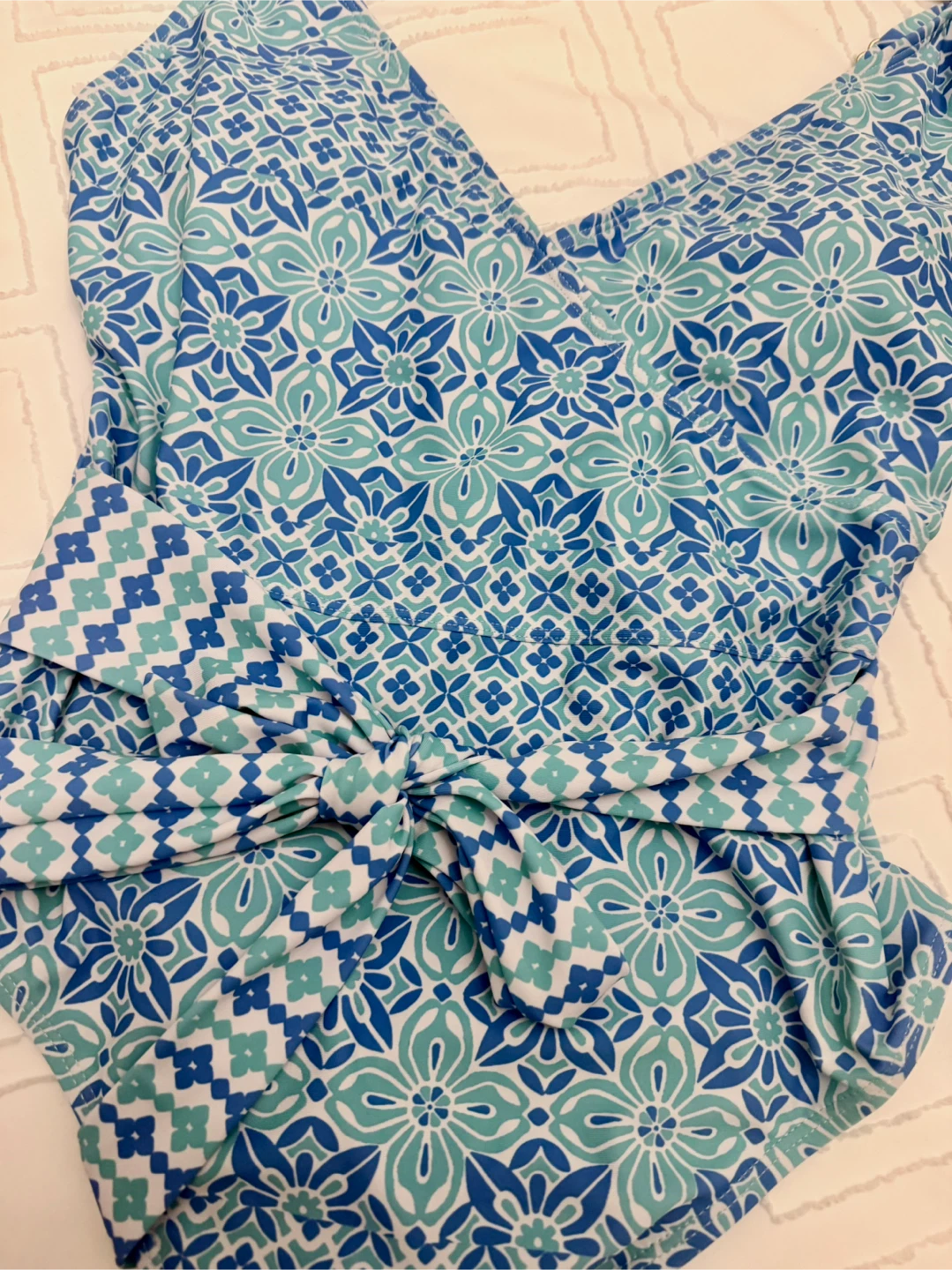 Stella Parker Blue Patterned One-Piece Swimsuit - photo 3