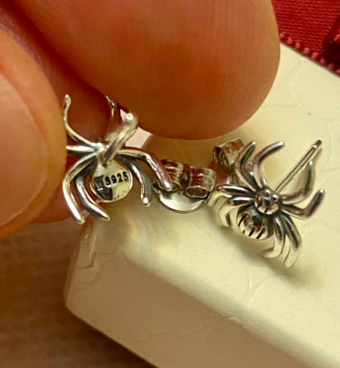 Sterling Silver Spider Stud Earrings - photo 2