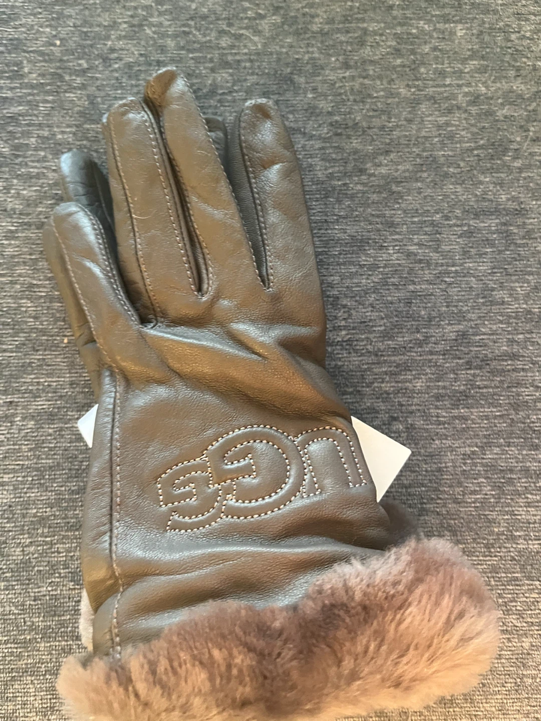 New UGG Leather Gloves Charcoal Size S - photo 2