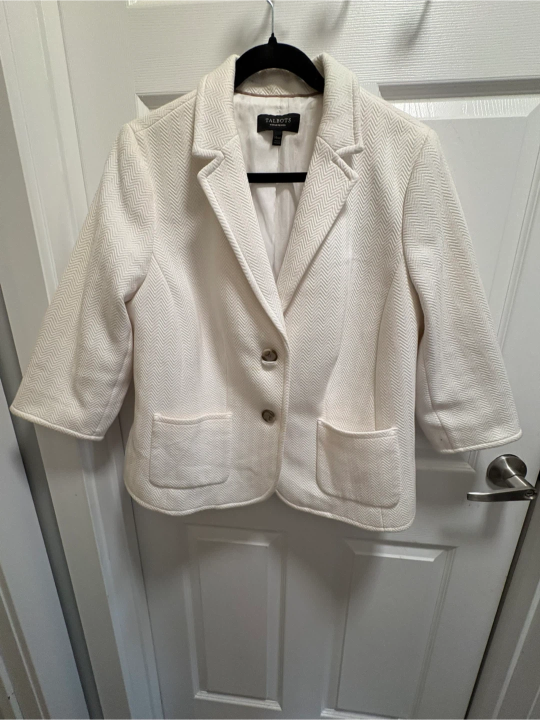 Talbots Cream Herringbone Blazer - photo 3