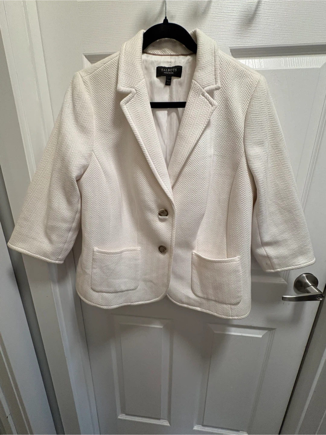 Talbots Cream Herringbone Blazer - photo 4