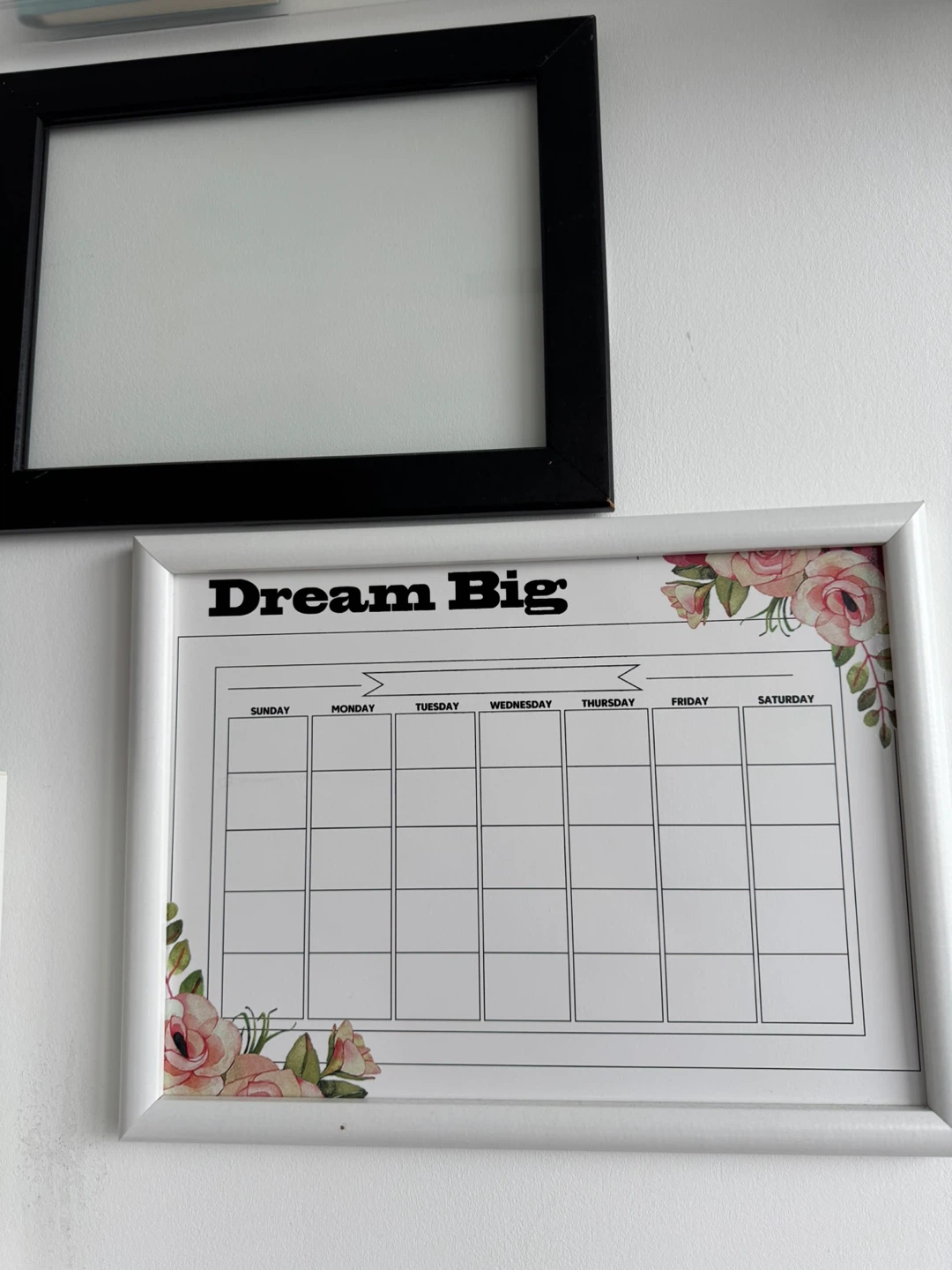 Dry Erase Calendar & black white draw board bundle