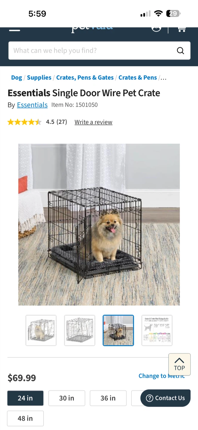 Essentials Single Door Wire Pet Crate for small dogs - photo 2