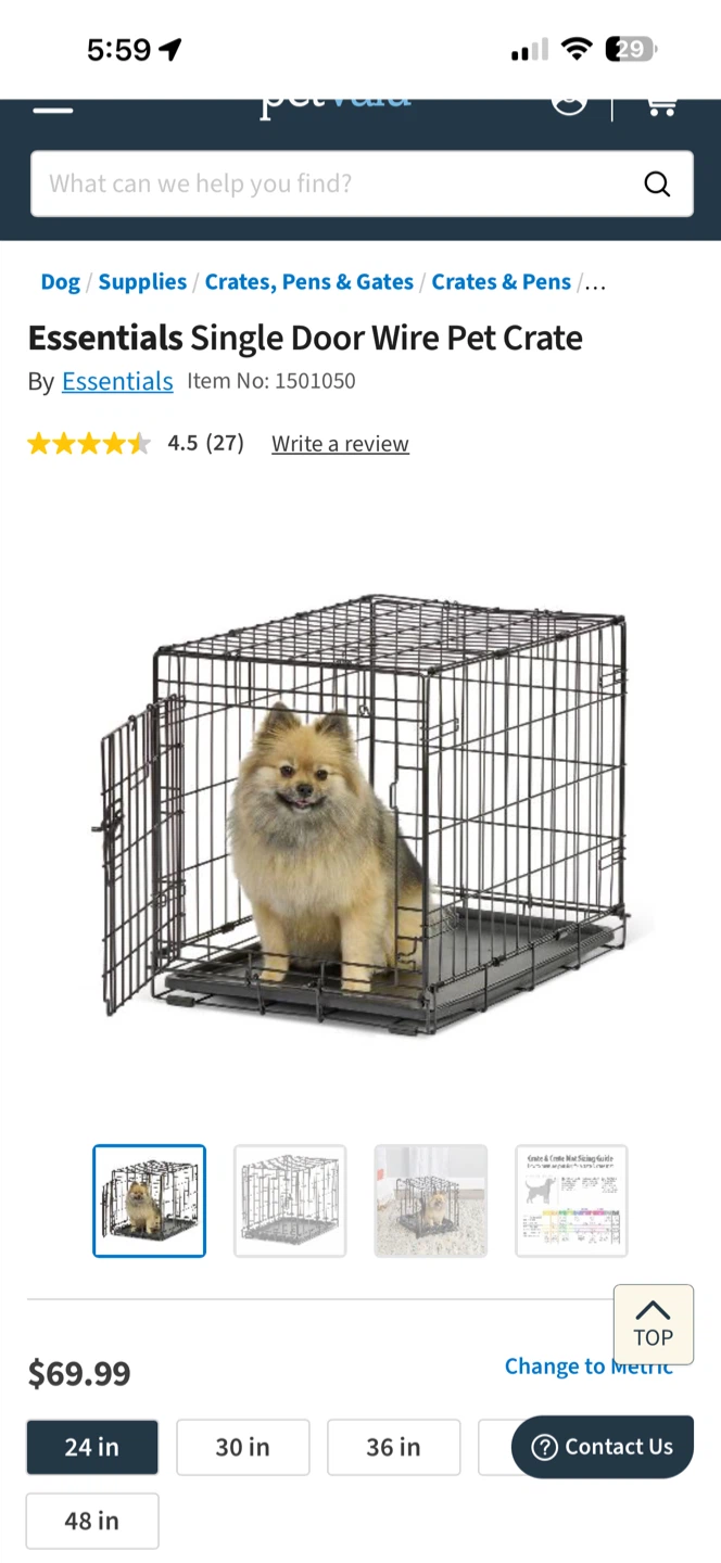 Essentials Single Door Wire Pet Crate for small dogs - photo 3