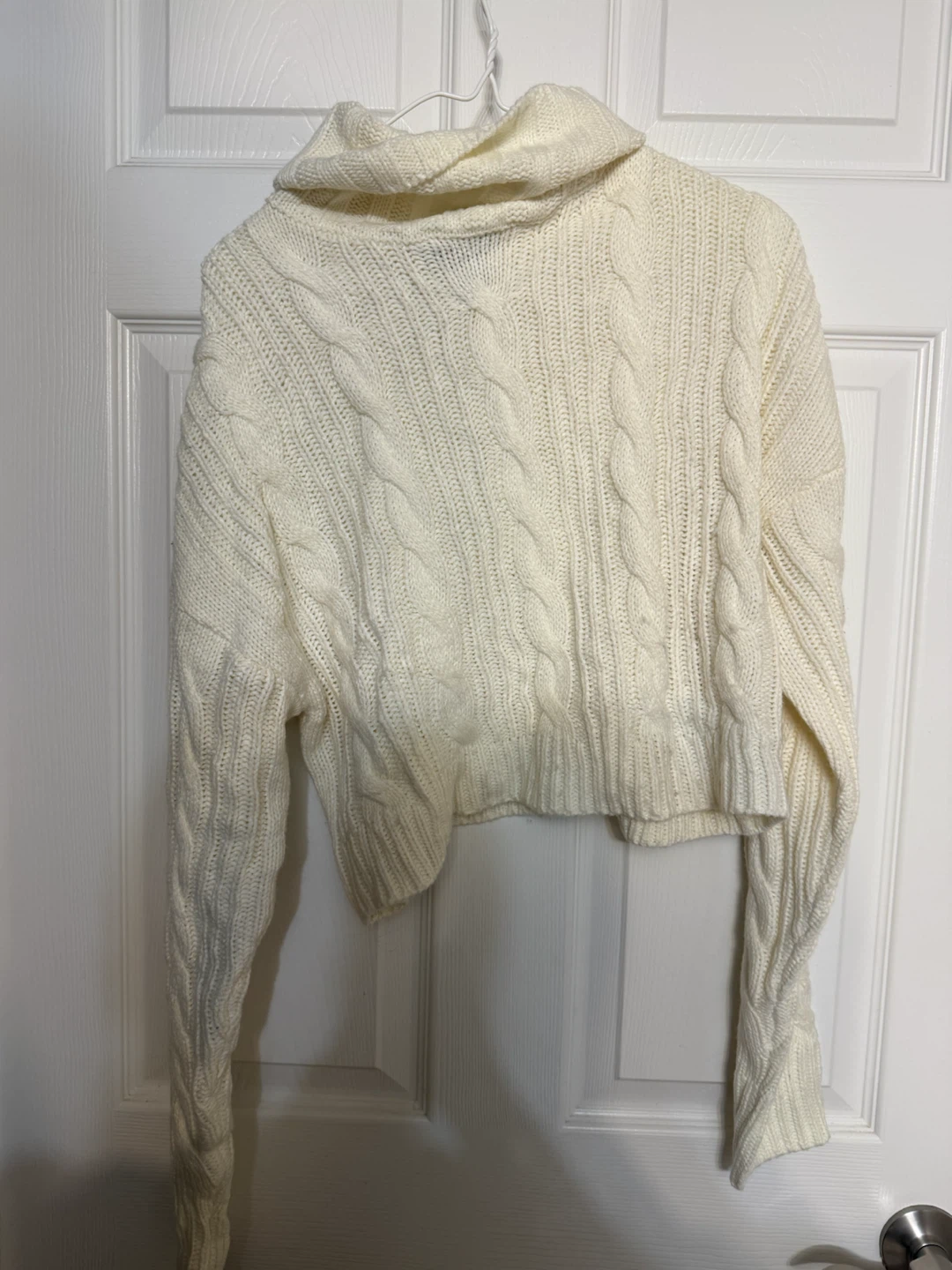Streetwear Society Cream Cable Knit Turtleneck