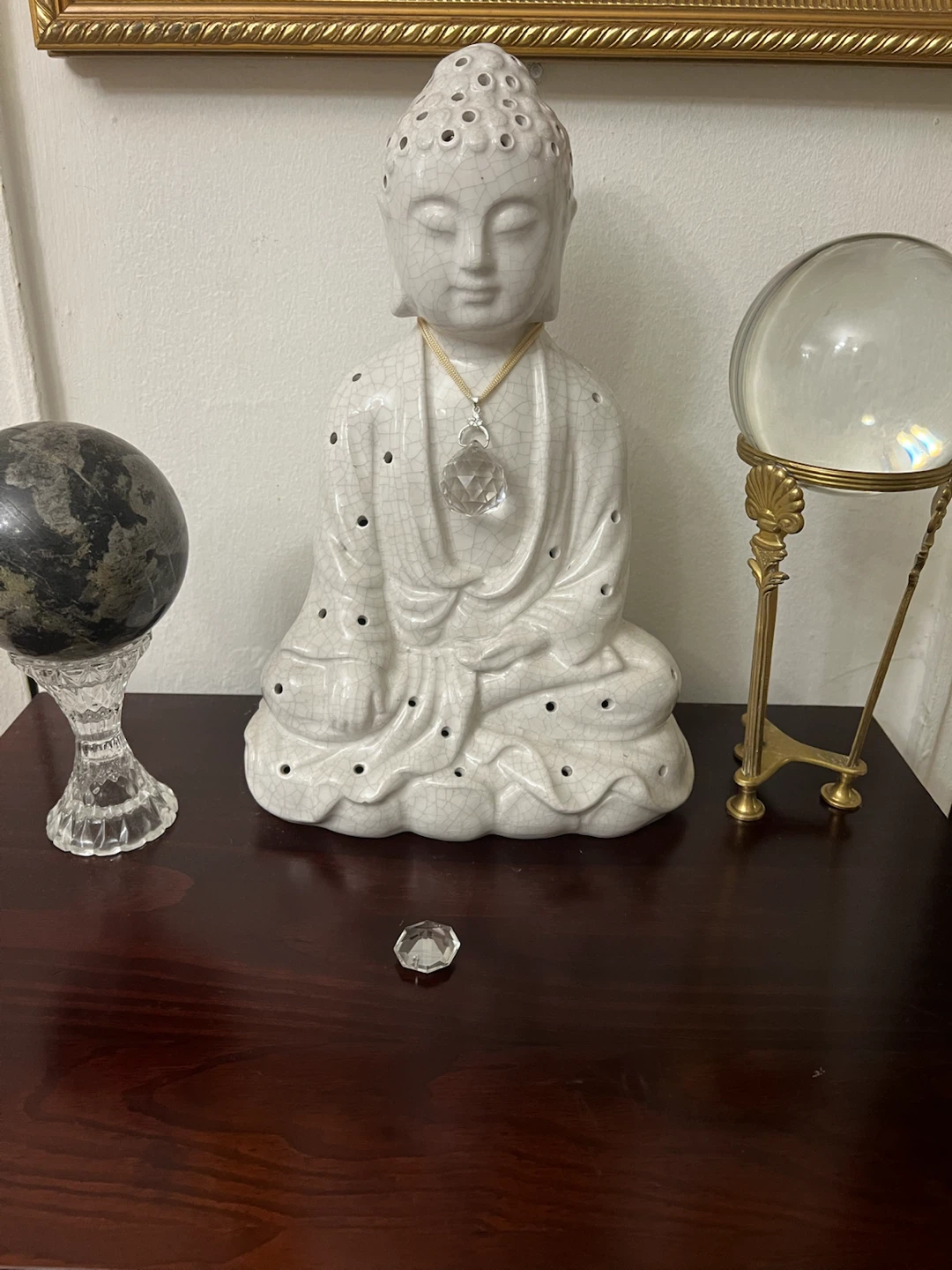 Ceramic Buddha Figurine with Crackle Glaze - photo 2
