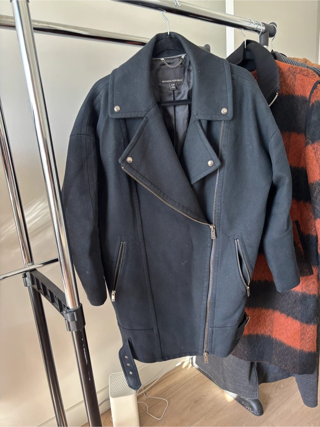 Banana Republic Black Moto Coat