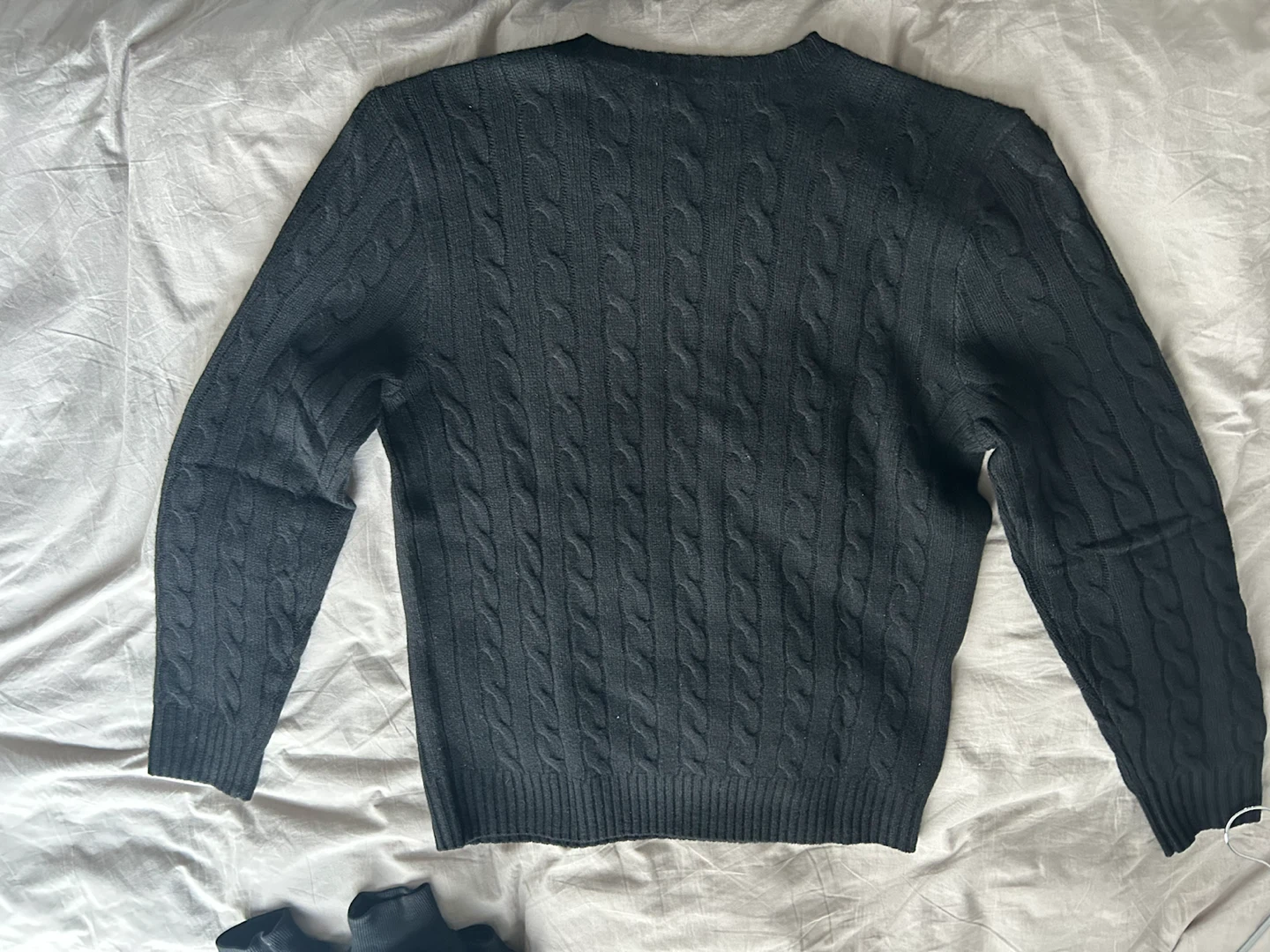 Polo Ralph Lauren Black Wool Cashmere Cable Knit Sweater - photo 2