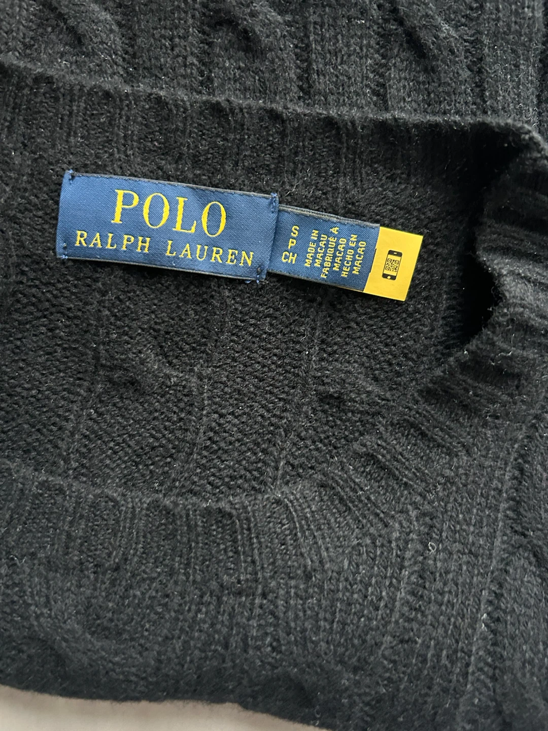 Polo Ralph Lauren Black Wool Cashmere Cable Knit Sweater - photo 3