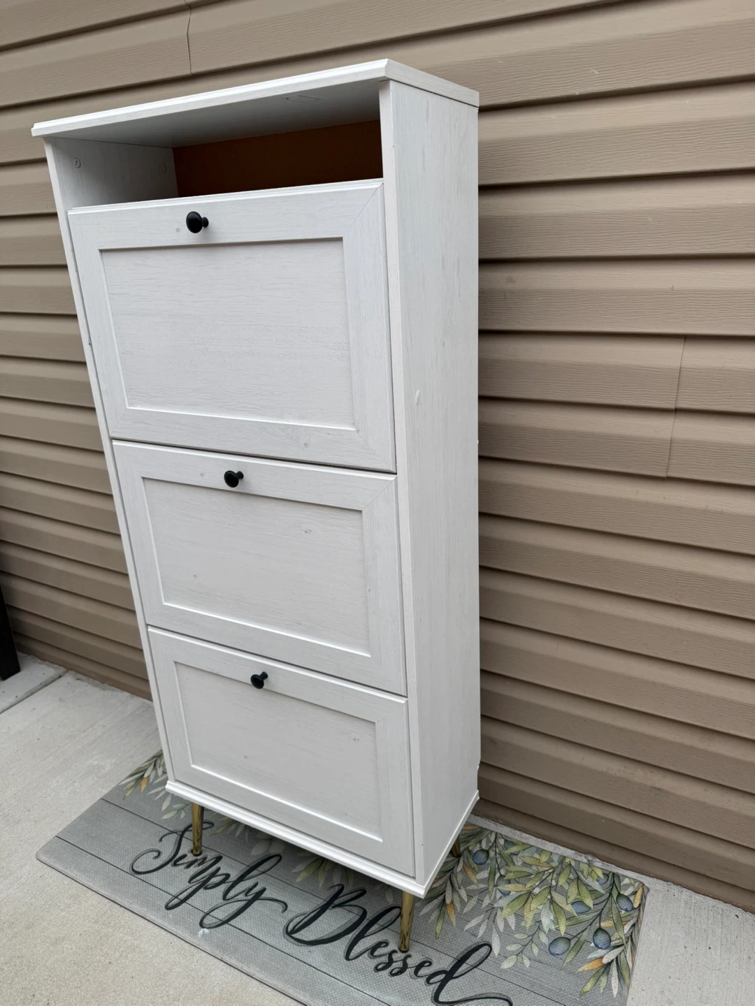 White 3-Tier Shoe Cabinet Storage Unit - photo 2