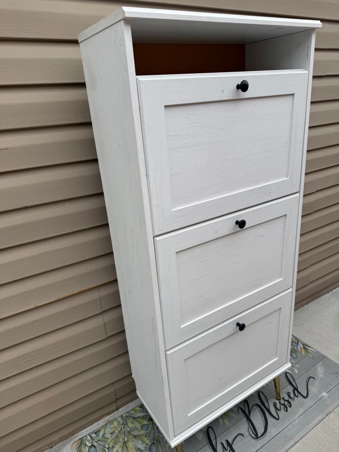 White 3-Tier Shoe Cabinet Storage Unit - photo 3