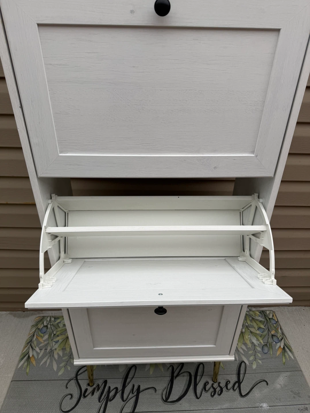 White 3-Tier Shoe Cabinet Storage Unit - photo 5